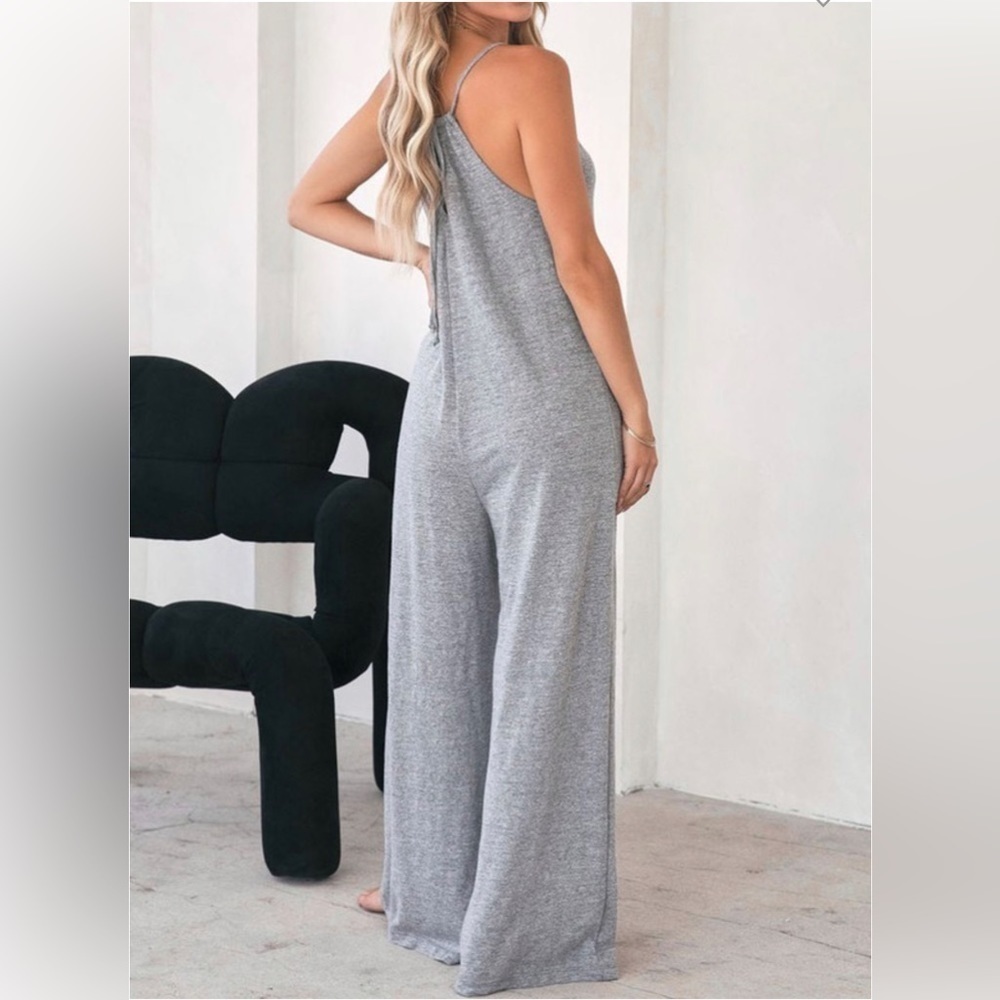 Heather Gray Jumpsuit! So…So Cute! - Picture 2 of 5